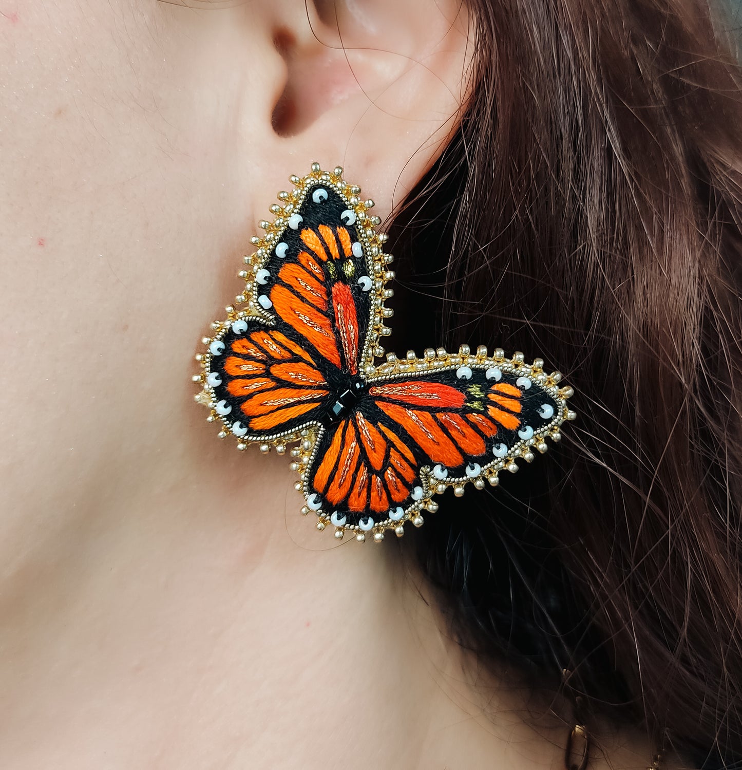 Boucles d'oreilles Papillon Monarque